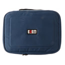 3pcs/set Waterproof Electronics Accessories Travel Organizer Cable Bag for Laptop Tablet USB Device L+M+S Blue