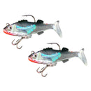2Pcs 3D Eyes Hard Fishing Lures Lightweight Lifelike Minnow Baits Spinner Crankbaits Hooks Baits Assorted Fish Tackle