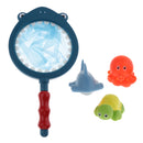 Set of 4 Mini Multi-Color Squeaky Ocean Animal with Net, Kids Baby's Bath Time Squirting Toy Gift