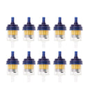 Universal Motorcycle Scooter Car Inline 6mm Clear Fuel Filter Blue X10