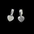 100 Pieces Shiny Silver White Plated Heart Glue on Bails Setting For Necklaces Earring Pendant Jewelry Design