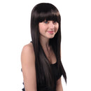 12'' Natural Synthetic Hair Soft Silky Fashion Women's Full Bangs Wig Long Full Wigs Straight Bob Hair Cosplay Party