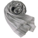 Women Girls Ladies Elegant Silky Wrap Stole Shawl Scarf Silver Grey