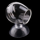 Aquarium Fish Tank Glass Feeding Cup Holder Oval Aquatic Feeder with Sucker