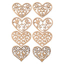 8 Pieces MDF Cut Wood Heart Shapes Slices Wooden Heart Embellishments for Scrapbooking DIY Wedding Party Decoration Art Craft Making