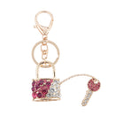 Rhinestone Crystal Keyring Fashion Lock Key Pendant Keyring Handbag Keyfobs