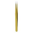 Professional Stainless Steel False Eyelash Extension Tweezers Straight Head Gold Beauty Makeup Tool