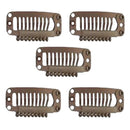 Synthetic Straight Texture Hair Extension Snap Clips Hair Decor Head Accessory 32mm Brown PACK OF 5PCS