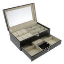 1 Pc PU Leather Watch Case For Watches - Storage Box With Zipper