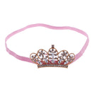 Baby Girls Newborn Princess Shower Party Photo Props Headwear Cute Crown Elastic Headband Tiara Pink And Gold
