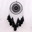 Handmade Dream Catcher With Black Feathers Wall Hanging Decoration Ornament