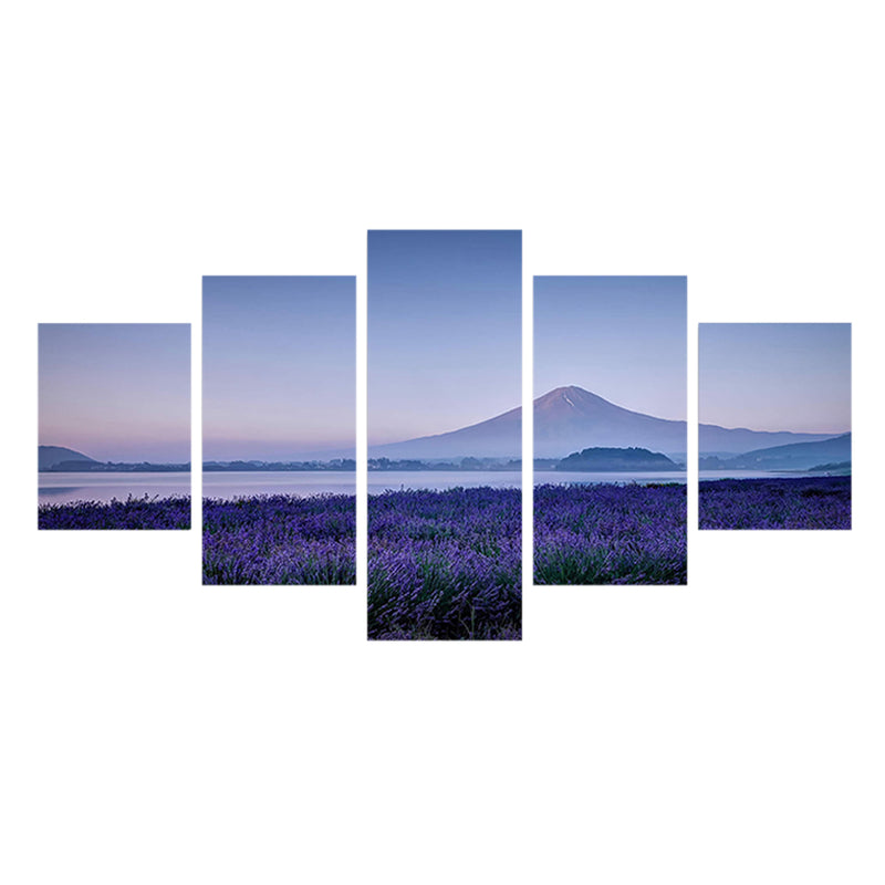 1 Set of 5PCS Canvas Painting for Home Bedroom Cafe Hotel Room Wall Art Wall Decor Paintings Lavender Print Charms 20*30/40/50cm