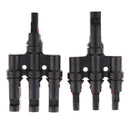 1 Pair MC4 T Branch Solar Panel Cable Connector 1 Male to 3 Female and 1 Female to 3 Male
