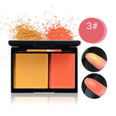 Compact Portable 2 Color Face Contouring Blush Palette Trip Party Office School Travel Accessory