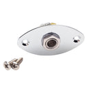 Chrome 1/4'' Oval Flat Guitar Output Jack Plate Socket for Cigar Box Electric Guitar