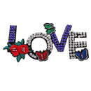 1 Piece LOVE Rhinestone Beaded Patches Embroidery Fabric Appliques Garment Decoration