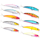 10pcs Hard Bait Artificial Minnow Fishing Lures Swimbait with Treble Hooks