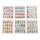 Nail Art Stickers Nail Decals Water Transfer Colorful Feather Series Fingernail Wrap Accessories - 1 Pack 6 design