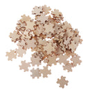Pack of 100 Wooden Cutout Pieces Puzzle Shape Embellishments for Kids DIY Art Crafts