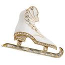 Vintage Crystal Ice Skate Skating Pin Brooch Fashion Jewelry for Women Dress Shirt Accessories 3d White
