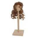 Curly 1/4 BJD Girl Doll Hair Wig and Wooden Display Holder Hair Accessories -Flaxen