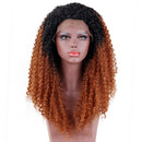 24inch Ombre Shaggy Afro African Wavy Curly Wigs Synthetic Lace Front Wig