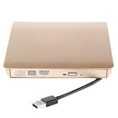 External CD Drive, USB 3.0 Protable DVD Drive High Speed RW Writer Burner Rewriter for Laptop Desktops Windows Mac OSX (Gold)