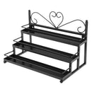 Women Perfume Lipsticks Nail Polish Storage 3 Tiers Metal Nail Polish Display Wall Rack Organizer Holds 36 Bottles Black