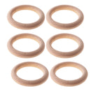 6 Pieces Unfinished Round Wooden Bangle Bracelet DIY Handmade Wood Crafts
