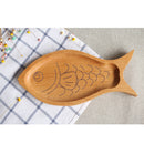 Fish Shape Wooden Plate Breakfast Food Snack Serving Tray Salad Bowl Platter