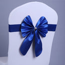 Elastic Sash Band Chair Back Wedding Bowknot Bow Ribbon Decoration for Hotel Restaurant Wedding Party Chair Decor Dark Blue