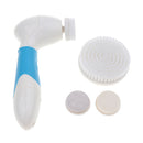 Electric Facial Skin Care Body Massager Scrubber Face Latex Puff Head Blue