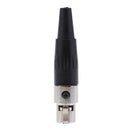 Mini XLR TA3F 3Pin Female Audio Connector Microphone Cable Socket Adapter Black Hoods with Rubber Grommet
