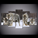 1 Set of 5PCS Canvas Painting for Home Bedroom Cafe Hotel Room Wall Art Wall Decor Paintings Wolves Print Charms 30/40/50cm