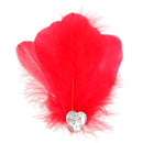 Women's Diamante Feather Hair Clips Wedding Party DIY Hair Decor Red