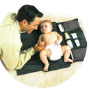 Baby Toddler Nylon Foldable Two Mesh Pocket Diaper Pad Changing Mat Black