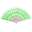 Wedding Party Gift Handmade Spanish Flower Pattern Folding Lace Hand Fan Green