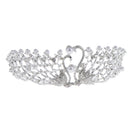 Elegant Swan Crystal Pearls Crown Tiara Headband Wedding Bridal Headpiece