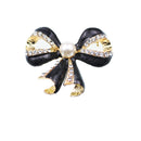 Boho Victoria Bowknot Crystal Brooch Pin Wedding Xmas Gift Black