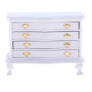 1/12 Dollhouse Miniature Furniture White Dresser 4-Drawer Cabinet Room Life Scenes Decoration Accessories