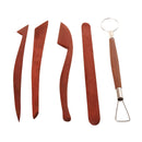 5pcs Set Pottery Clay Ceramics Wood Molding Tool Carving Sculpture Making Kit