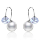 Exquisite Cute Handmade Elegant Ornament Accessories Stud Earrings Jewelry White Gold Plated Plastic Bead Ball Charm Cute Women Lady