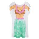 Funny Women Hawaiian Hula Skirt Bikini Casual T-shirt Tee Tops Birthday Gift