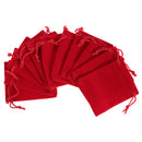 Velvet Drawstring Bags Wedding Party Jewelry Pouches Bracelet Watches Organiser Makeup Box Red Pack Of 10PCS
