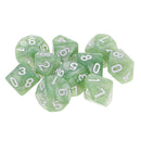 10 pieces 10 Sided Dice D10 Polyhedral Dice for Dungeons and Dragons Party Table Games Green