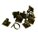 10 Pieces 20mm Bronze Plated Brass Adjustable Ring Settings Blank/Base,Fit 20mm Glass Cabochons,Buttons;Square Ring Bezels