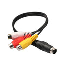 1x 4 Pin S-Video to 3 RCA TV AV Female Audio Video Adapter Cable Cord for Laptop PC Computer Projectors