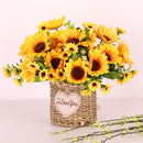 Artificial Sunflower Bouquet Helianthus Annuus for Home Hotel Decor - Yellow