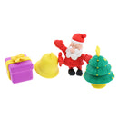 4 Pieces Christmas Xmas Gift Rubber Erasers Kids School Student Stationery Supplies Novelty