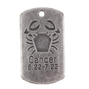 10Pcs Square Cancer Pendant Horoscope Zodiac Sign Charm Jewelry DIY Making